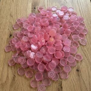 120-Pack Pink Plastic Micro Containers w/ Attached Lids, Small Storage Pots New